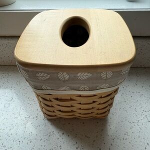 1999 Longaberger Classic Tall Tissue Box with lid and liner